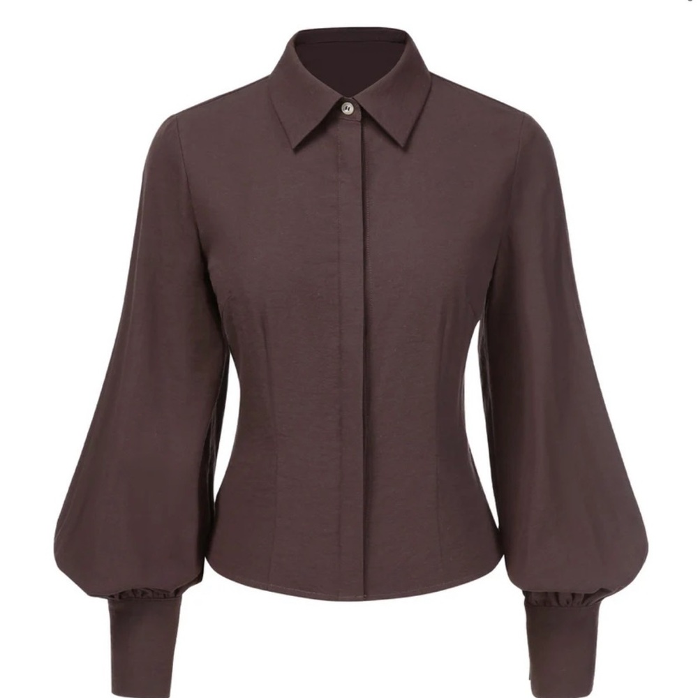 NWT Retro Stage Brown Women's button down
